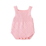 Baby Girl 1pcs Round Point Patched Design Sleeveless Knitted Onesies Bodysuit
