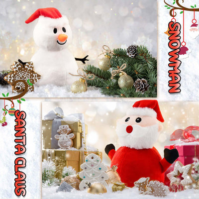 Santa Plush Snowman Plush Toy Reversible Christmas Santa Claus Double Side Stuffed Plushie Soft Doll