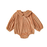 Baby Solid Color Doll Neck Long Sleeve Comfy Onesies