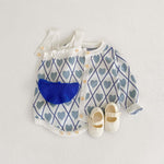 Baby Girl Heart Embroidered Pattern Spring Latest Style Onesies & Cardigan