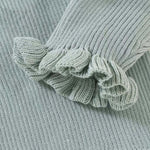 Baby Girl Solid Color Ruffle Design Long Sleeved Pullover Sweater