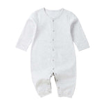 Baby Solid Color Full Button Front Design Organic Cotton Jumpsuit