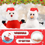 Santa Plush Snowman Plush Toy Reversible Christmas Santa Claus Double Side Stuffed Plushie Soft Doll