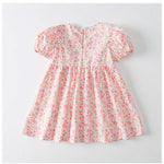 Baby Girl Solid Color Embroidered Design Doll-Neck Dress