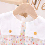 Baby Girl Polka Dot Print Lace Patchwork Design Sleeveless Dress