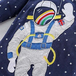 Baby Girl Astronaut & Star Pattern Long Sleeves A-Line Dress