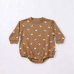 Baby Print Pattern Crewneck Long Sleeve Quality Triangle Onesies
