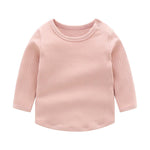 Baby Solid Color Long Sleeve Underwear Sets In Spring & Autumn