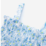 Kids Floral Graphic Layered Design Shirred Dress In Summer