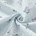 Baby Girl Flower Graphic Bow Tie Decoration Plaid Dress