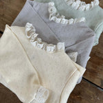 Baby Solid Color Mesh Patched Design Knitwear