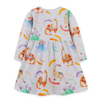 Baby Girl Dinosaur Print Pattern Long Sleeve Autumn Dress