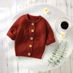 Baby Solid Color Crochet Knitting Design Knit Cardigan