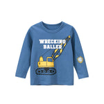 Baby Boy Cartoon Truck And Letter Print Pattern Pure Cotton Tops