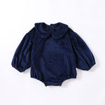 Baby Solid Color Doll Neck Long Sleeve Comfy Onesies