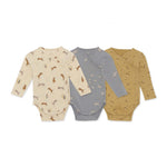 Baby Floral & Animals Graphic Envelope Collar Or Side Opening Design Bodysuit