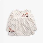 Baby Girl Floral Embroidered Pattern Loose Cotton Shirt