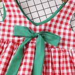 Baby Girl Plaid Pattern Bow Tie Decoration Sleeveless Dress