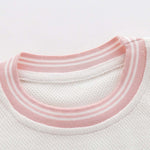 Baby Girl 1pcs Logo Graphic Graphic Side & Neck Striped Design Ruffle Hem Baseball Dress